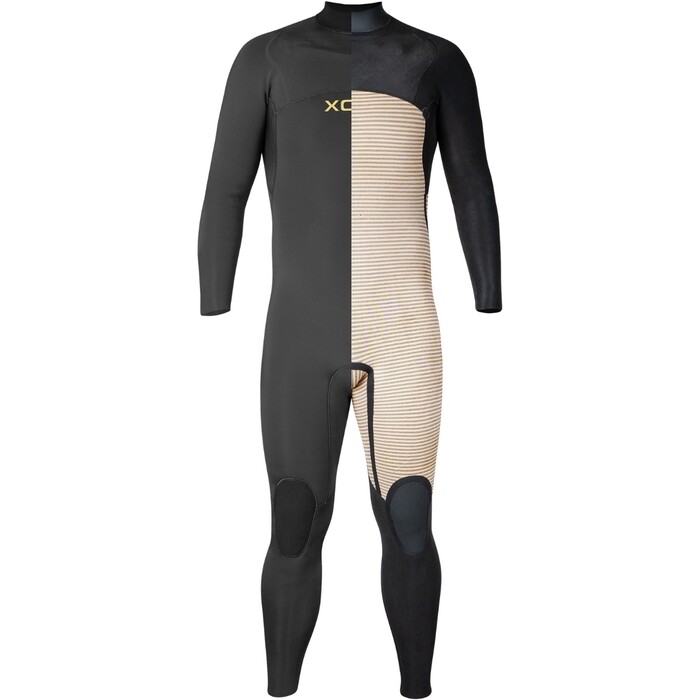 2024 Xcel Hombres Comp 4/3mm Chest Zip Neopreno MN43ZXC4BK - Black